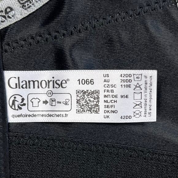 Glamorise Women's No-Bounce Camisole Sports Bra 1066 42DD Black Logo Full Figure - Picture 5 of 6